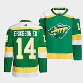 Men's Minnesota Wild #14 Joel Eriksson Ek Green 2022-23 Reverse Retro Stitched Jersey,baseball caps,new era cap wholesale,wholesale hats